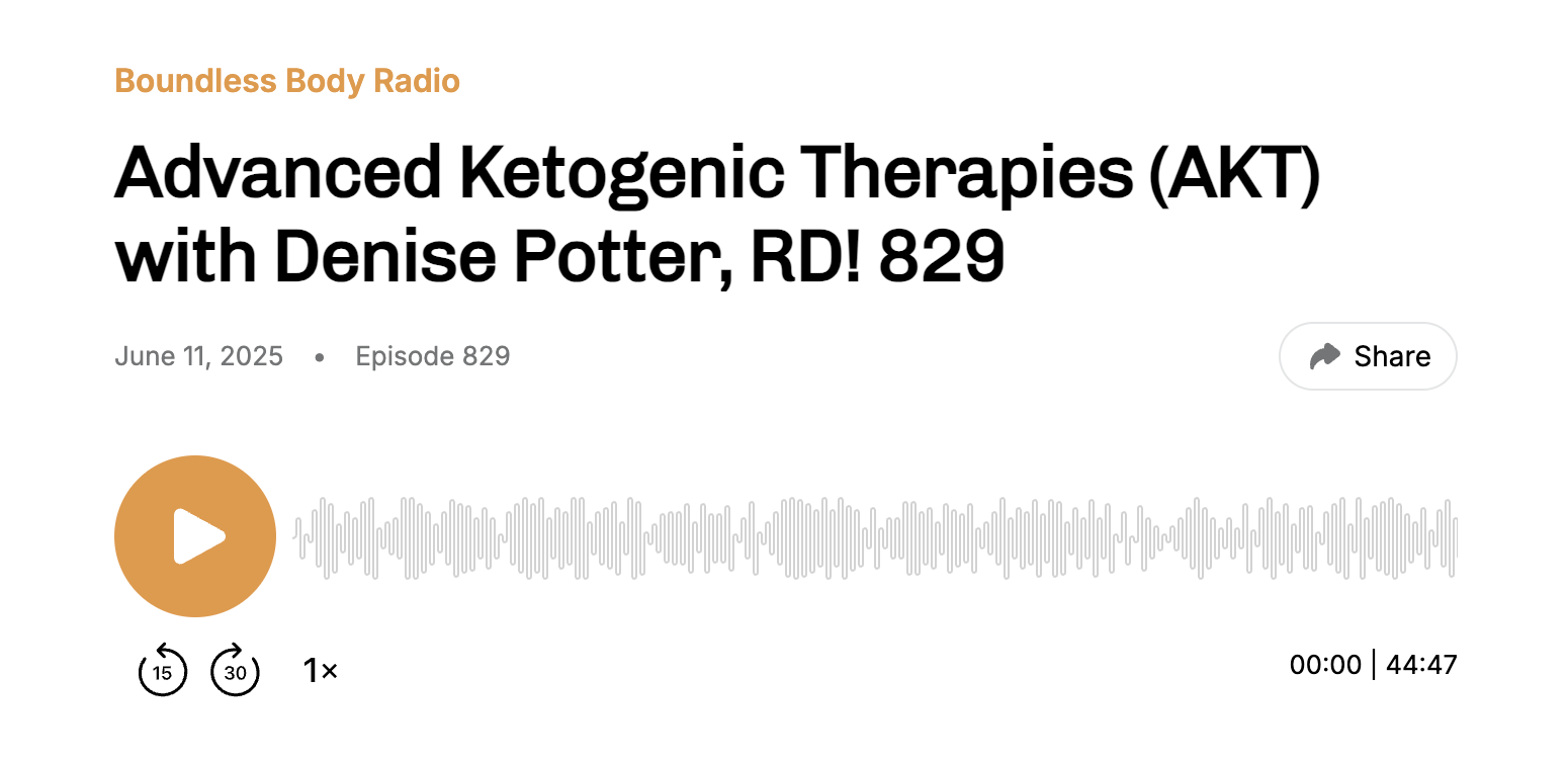 Advanced Ketogenic Therapies with Denise Potter, RD! - Boundless Body Radio episode 829
